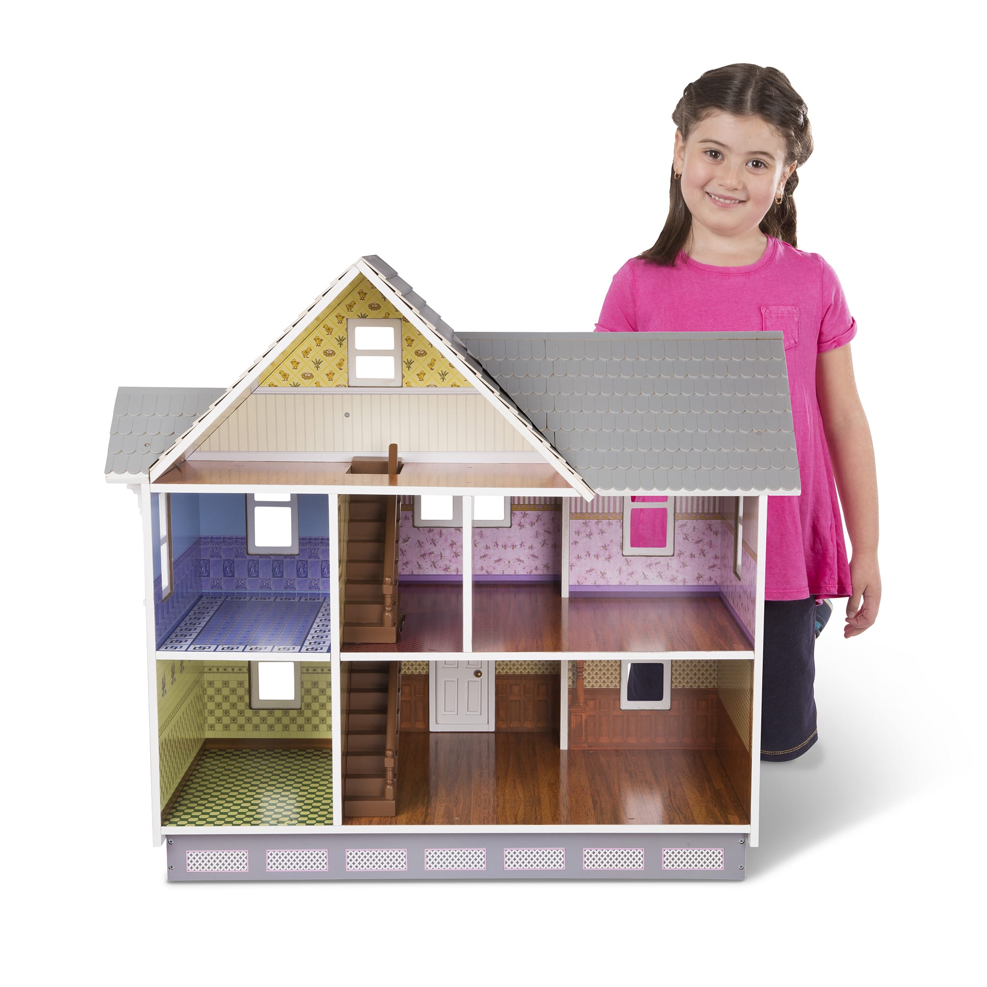 Melissa and doug victorian dollhouse best sale family