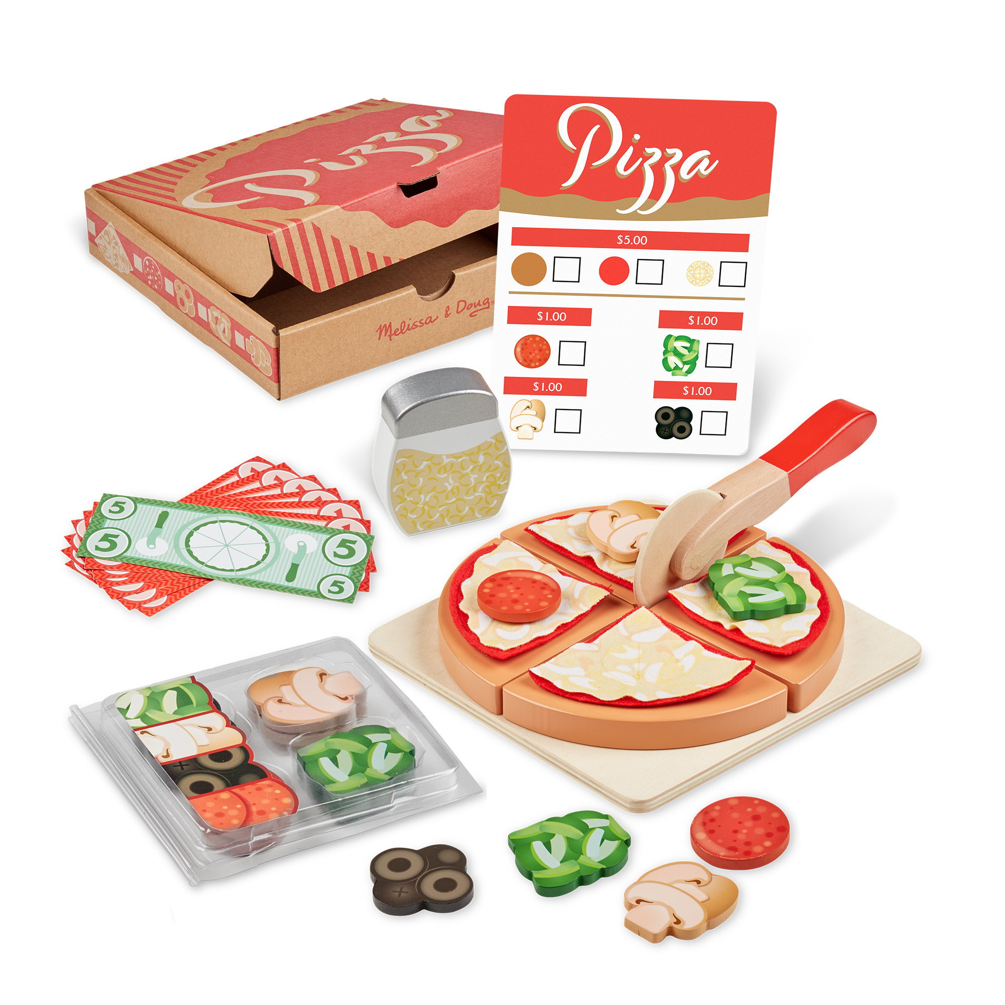 Melissa & Doug Felt Food Mix 'n Match Pizza Play Food Set (42 pcs) - Felt  Pizza Play Set For Kids Kitchen, Pretend Play Pizza, Felt Pizza Toy For