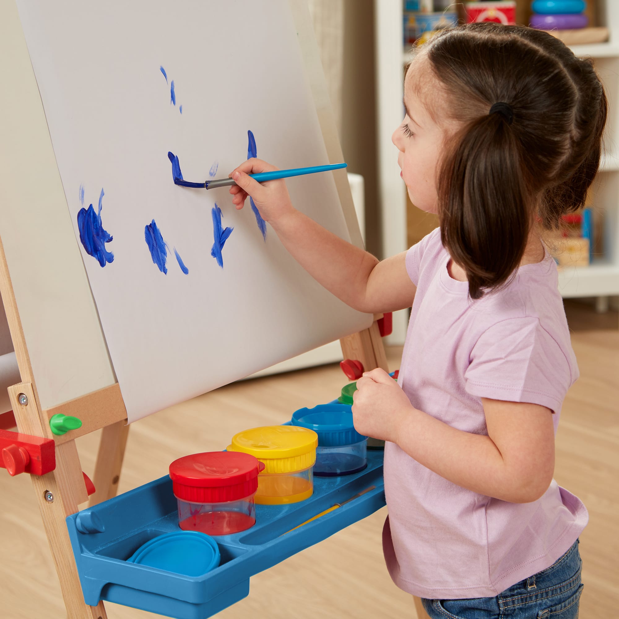 Melissa and Doug Deluxe Standing Easel, for painting, coloring, lettering  and more, Includes a dry-erase board, a chalkbo…