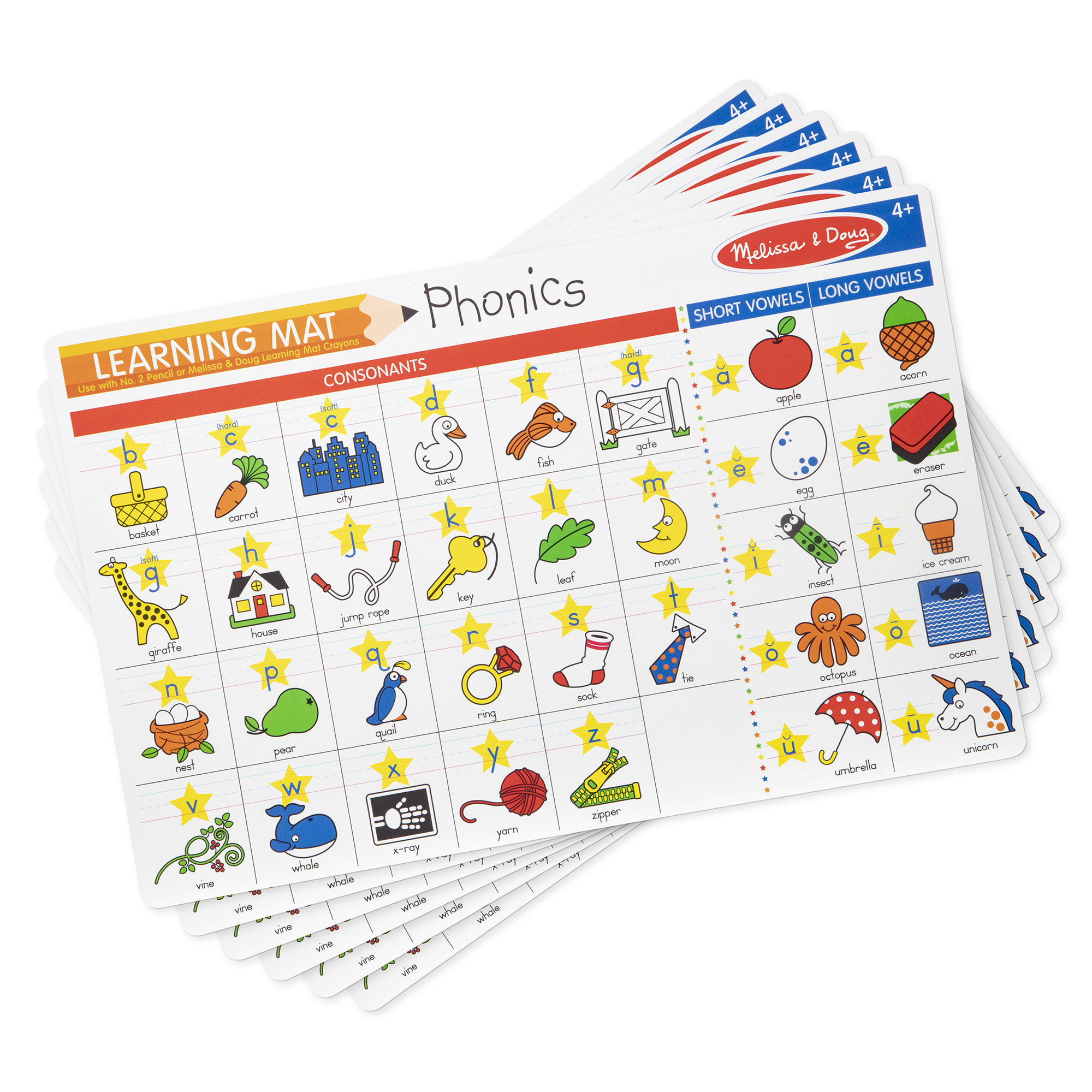 Melissa & Doug Learning Mat Crayons (5 Colors) - O'Toys