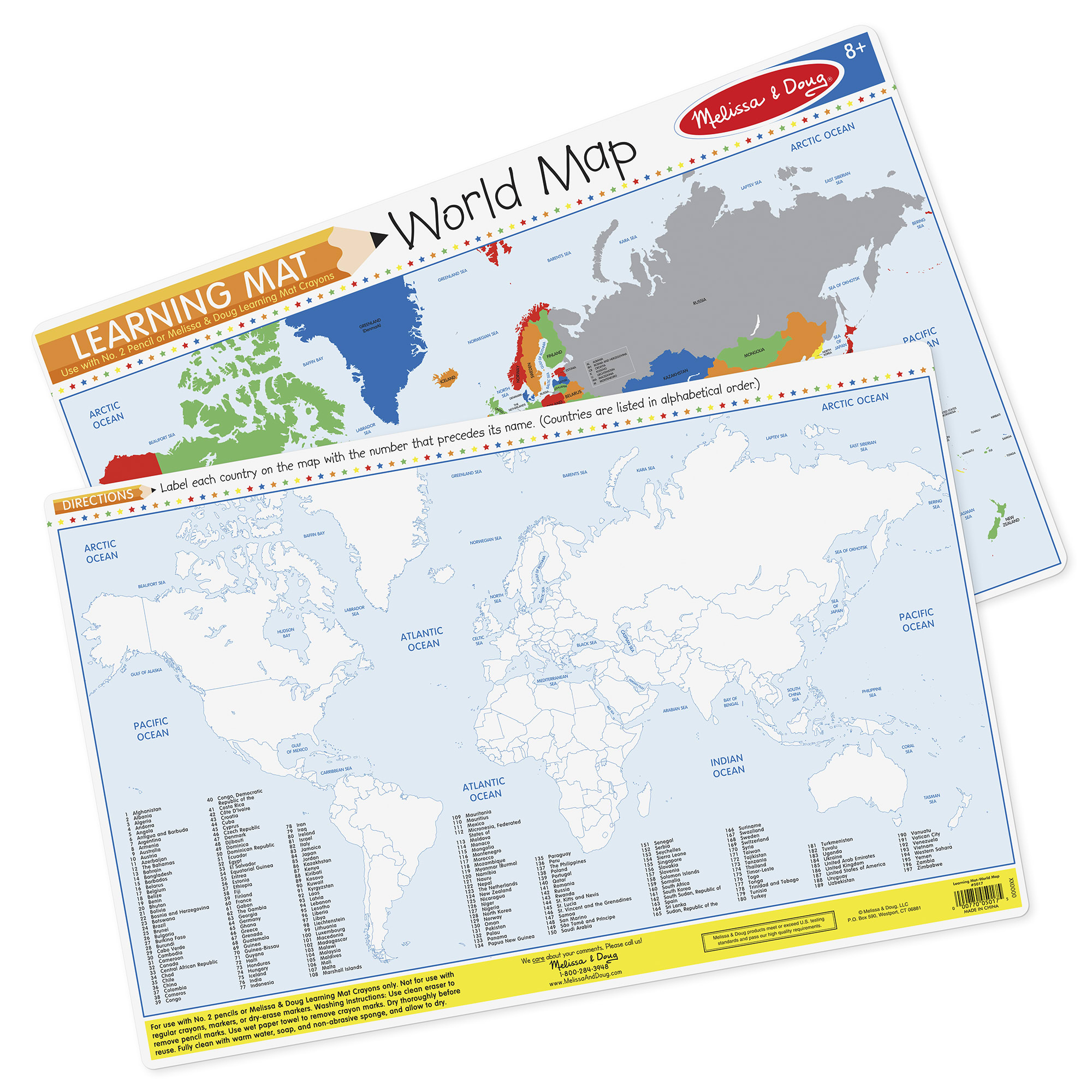 Product: Countries of the World Write-a-Mat (Bundle of 6)