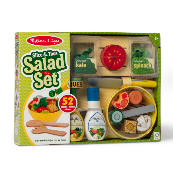 Melissa & Doug Set Insalata In Legno E Feltro: Il Gioco Di Cucina Più Fresco Per Bambini! (52 Pezzi)