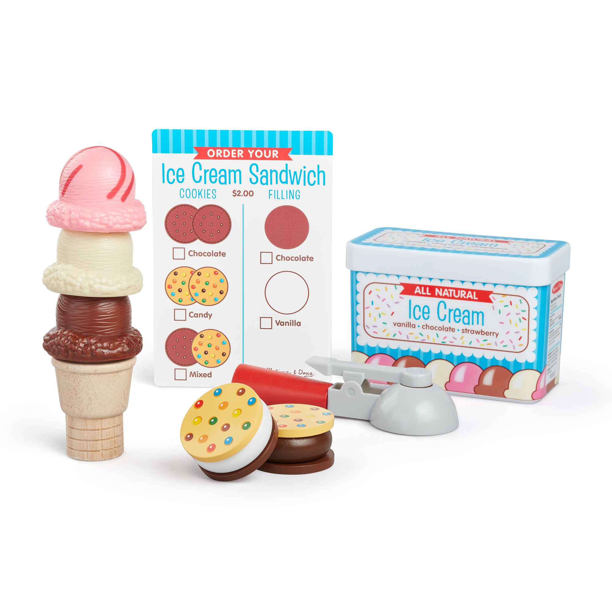 Melissa & Doug Set complementare per Gioco di Ruolo con Cibo al supermercato  Fresh Mart (84 Pezzi) Chiosco di Generi Alimentari