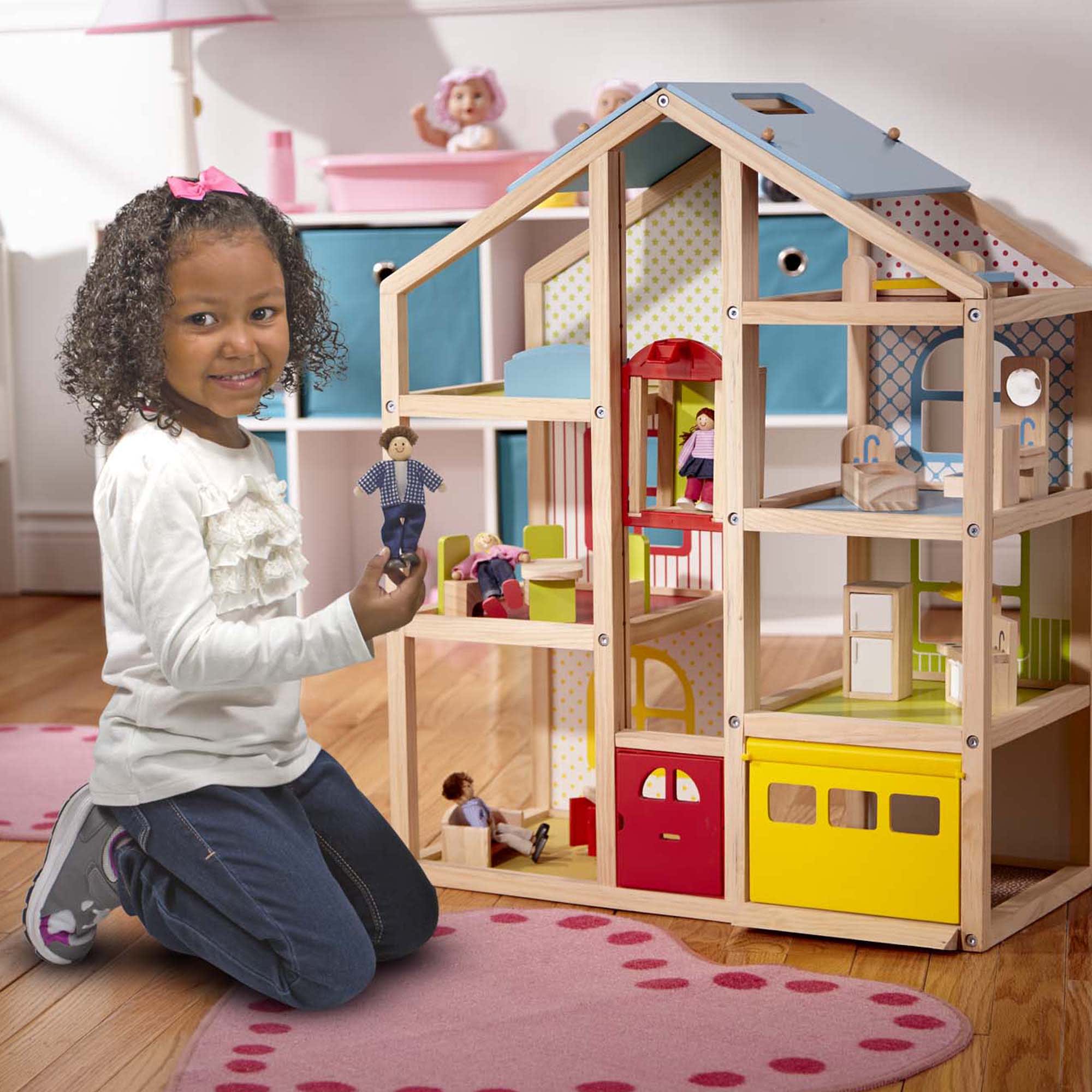 Product: Hi-Rise Wooden Dollhouse and Furniture Set